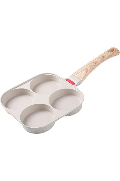 Arabest مقلاة بيض بيضاء غير لاصقة سعة 4 أكواب، بدون غطاء، مثالية لتحضير البيض والفطائر.