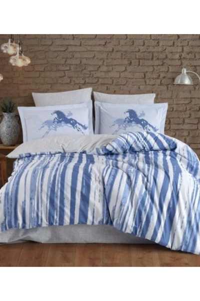 Hobby Single Poplin Duvet Cover Set Cascade Blue