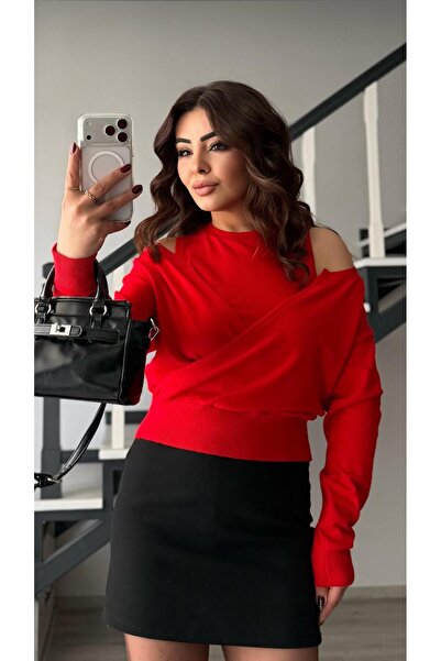 Oslove طقم مكون من قطعتين بلوزة حمراء