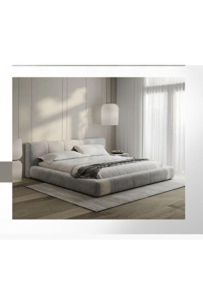 Abdo1996 Jamalah Gray Velvet Bed