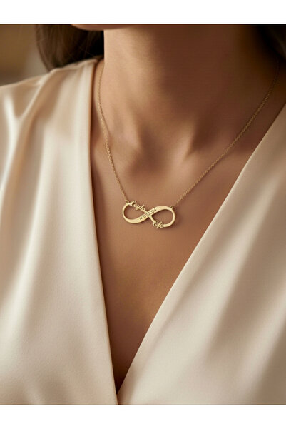 Büşra Çetin 925 Ayar Gümüş Kişiye Özel İsimli 14 Ayar Altın Kaplama Gold Reng...