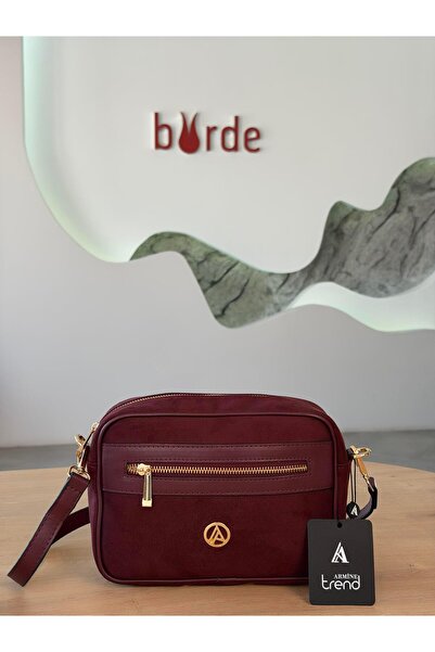 Armine Trend Nubuck Bag Arm158 Claret Red