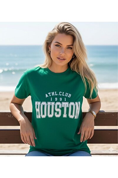 BW Bravely Wear تي شيرت هيوستن 1991 مطبوع للسيدات