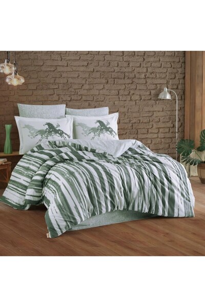 Hobby Single Poplin Duvet Cover Set Cascade Green