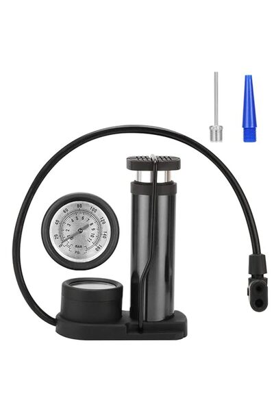 Arabest Upgraded version of mini portable bicycle pump, pedal bicycle pump with pressure gauge