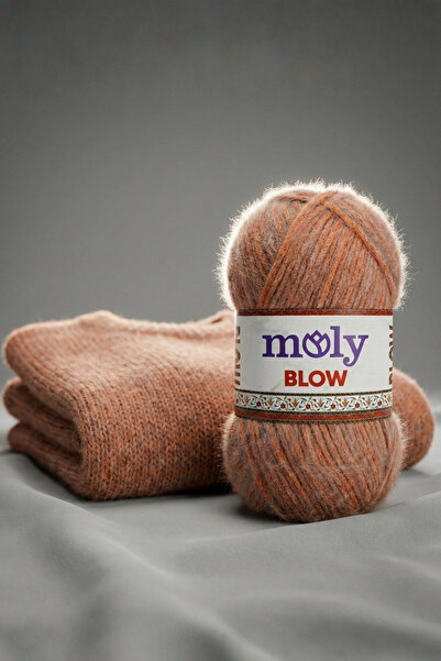 Moly Blow Tüylü Örgü İpi 100gr - [Color No: 109] - Yumuşak Melanj Dokulu Kazak ve Hırka İpi