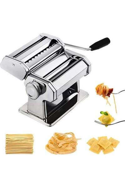 Arabest Pasta Making Machine,Thickness Adjustable,With Steel Plate,Roller,Knife,Suitable for Spaghetti etc