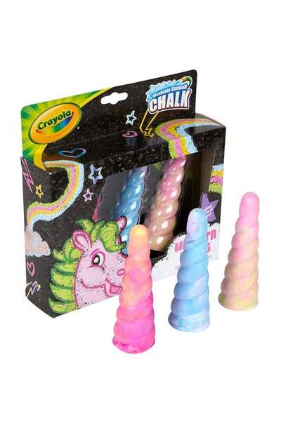 Crayola Unicorn Rainbow Sidewalk Chalk, 3 Count