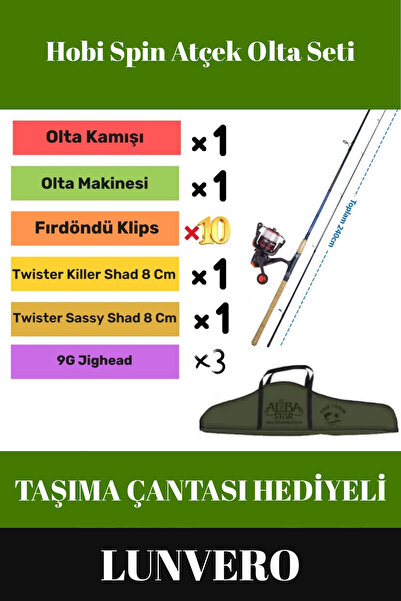 Lunvero Premium Hazır Kurulu Taşıma Çantalı Şık Tam Takım Hobi Spin Atçek Olt...