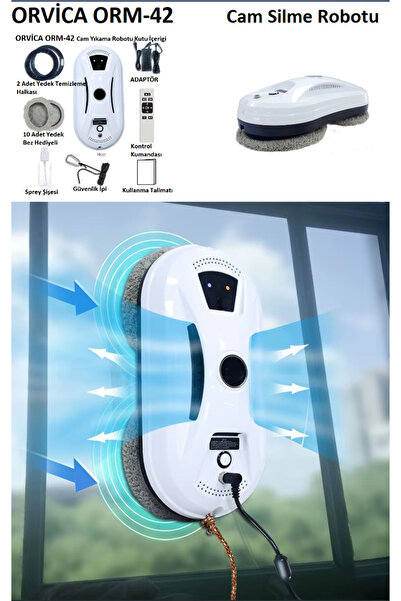 TeknoClass ORM-42 Akıllı Cam Silme Robotu Vakumlu Cam Silme Cam Temizleme Robotu