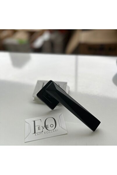 EVEO KARE ROZETLİ LÜKS SİYAH BANU ODA KAPI KOLU (1 KAPIYA GÖRE TAKIM )