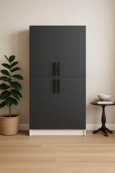 Demezler Home 4 Kapaklı Mdf Çok Amaçlı Mutfak Dolabı (189×90×35 cm)