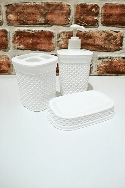 ELEGANCEV موزع صابون سائل بلاستيكي - حامل فرشاة أسنان - موزع صابون صلب - طقم ...