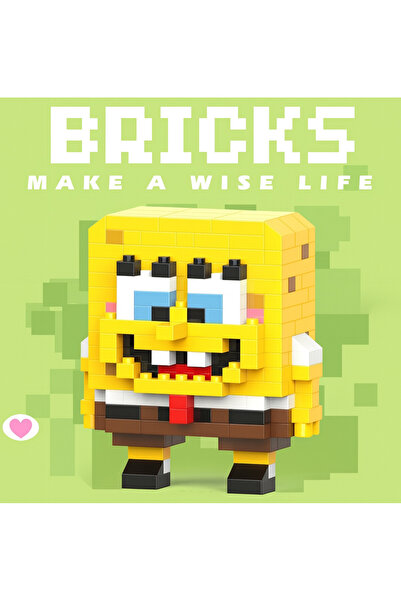 HEY GİDİ GİFT Bricks Sünger Bob Mini Bricks 3D Puzzle / Sünger Bob Sevimli Fi...