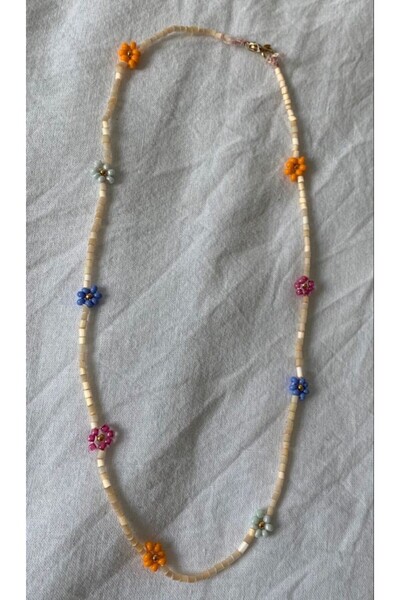 Kiraz Craft El Yapımı Boncuk Çiçek Kolye – Renkli & Minimal ( Hediyelik Eşya ...