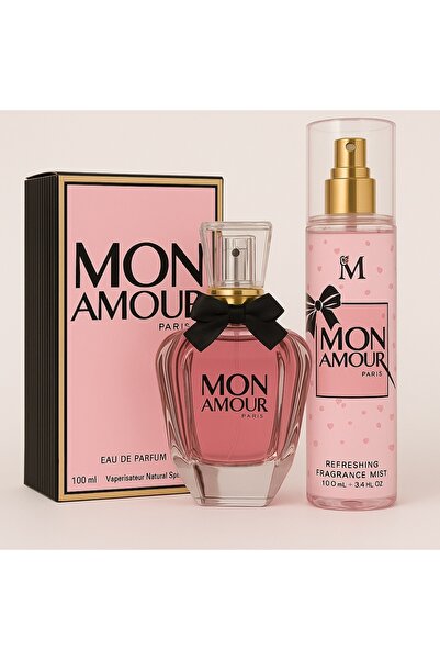 montage Set Parfum Femei MON AMOUR – Apă de Parfum 100 ml + Spray Parfumat 10...