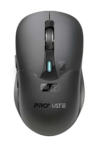 Promate Samo Rechargeable Wireless Mouse, 500mAh, 1600 DPI, Bluetooth/Wireless, Black