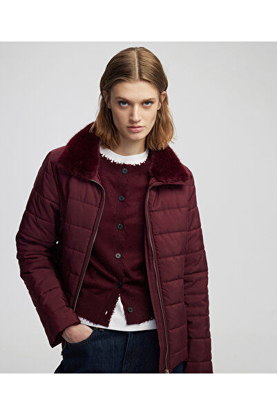 MISS IPEKYOL Suni kürk yakalı şişme mont