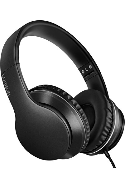 LORELEİ سماعات رأس سلكية X6 فوق الأذن مع ميكروفون (أسود فضائي)