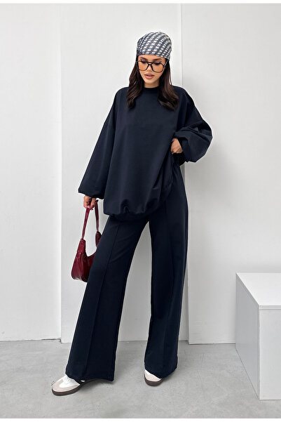 eyyebelle Costum de sport pentru femei, din două piese, vipușcă v supradimensionat