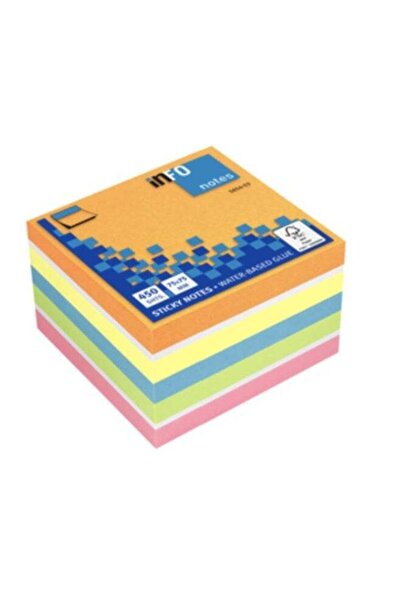 INFO NOTES ملاحظات لاصقة من إنفو نوتس، 450 ورقة، 75 × 75 مم، ألوان زاهية