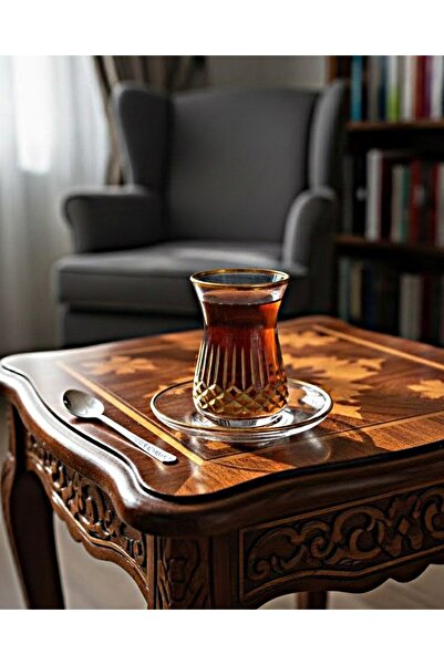 DECOSTYLE Decorated Matte Gold 18-Piece Tea and Mirra Set