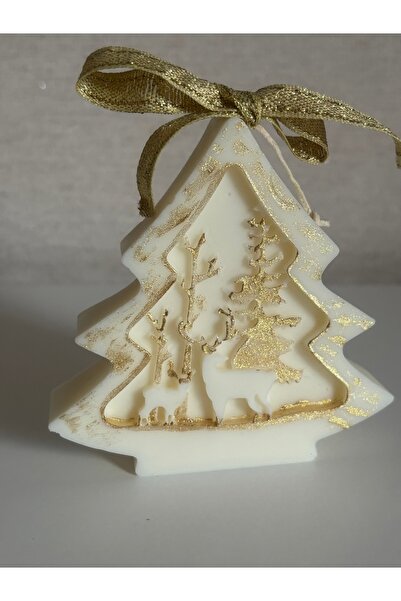 Jelamier Je'lamier Geyikli Ağaç Dekoratif Mum - El Yapımı Soya Mum