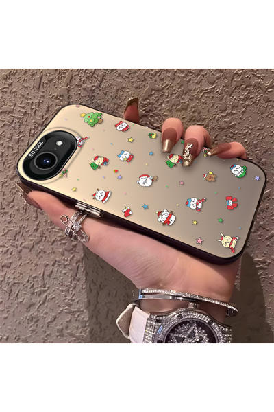 ucuc حافظة سيليكون مضادة للسقوط متوافقة مع هاتف iPhone 16e بنمط سانتا كلوز