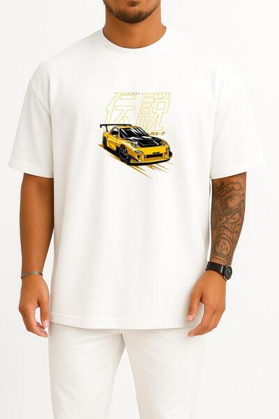 Bahriyeli Collection supradimensionat Mazda Rx7 Legend Chest cu imprimeu Unisex tricou