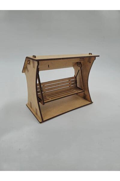 Mu Art Ahşap Ahşap Boyama Salıncak Okul Dıy Etkinlik Aktivite Sanat 14 cm x 8...