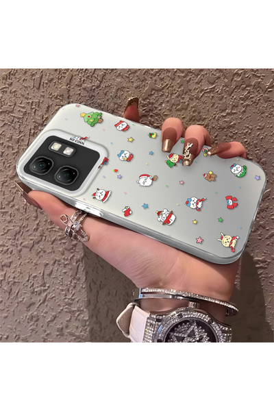 ucuc حافظة سيليكون مضادة للسقوط متوافقة مع هاتف Infinix Hot 50i بنمط سانتا كلوز