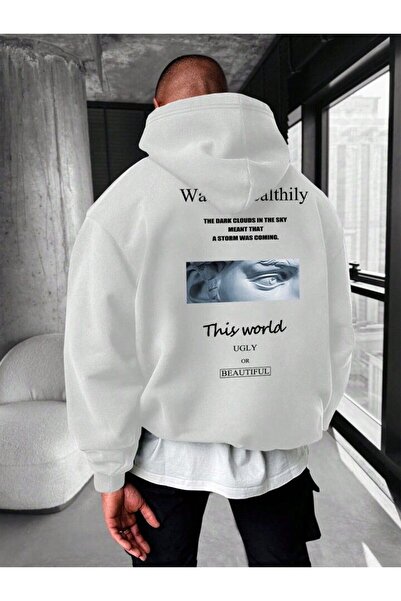 ZEMLİYA Black - Have a Good Mood Every Day Teddy Bear Printed Hoodie Zippered...