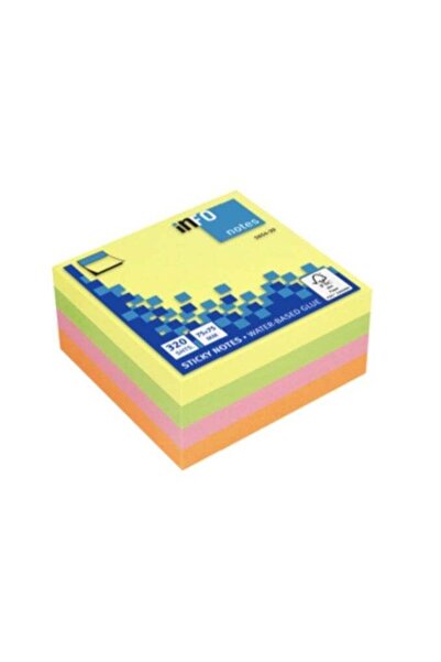 INFO NOTES ملاحظات لاصقة من إنفو نوتس، 320 ورقة، 75 × 75 مم، ألوان زاهية