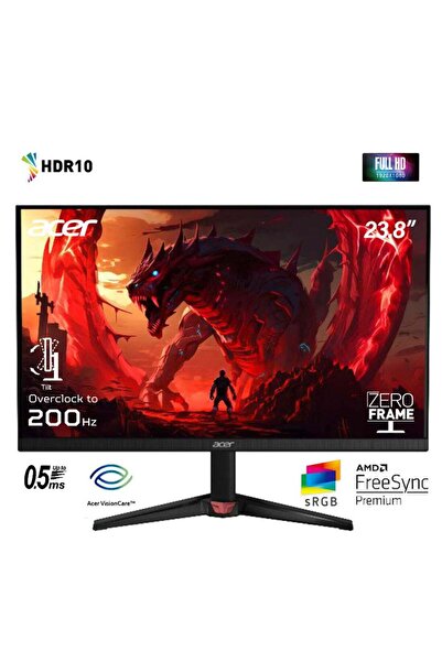 ACER 24-inch 200 Hz FHD LED Anti-Glare Monitor, 0.5ms Response, 250 nits, HDMI/DP, AMD FreeSync, VG2