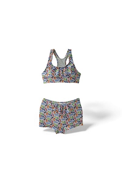 TooHot Σετ μπικίνι με λεπτομέρεια κυματισμού για κορίτσια με σορτς