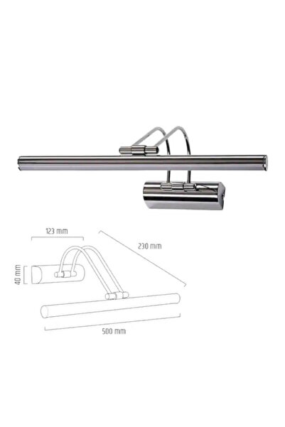 Merve 9w 50cm Krom Flüt Aplik Gün Işığı