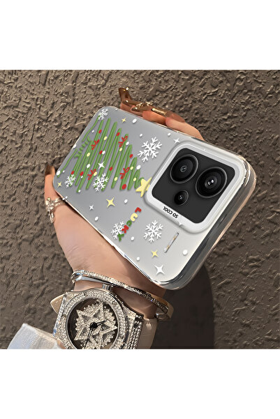 ucuc Xiaomi Redmi Note 13 Pro Plus+ 5G Uyumlu Noel Ağacı Desenli Silikon Anti...
