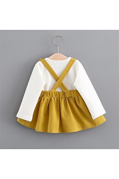 MINIMEAccessories Baby Girls’ Dress & Top Set | 18-24 Months |Yellow | Cotton | Adjustable Straps | Lightweight