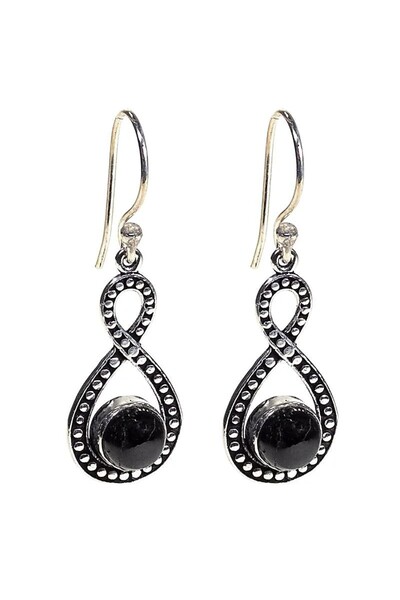 earrings Cercei cu turmalină neagră - 4cm