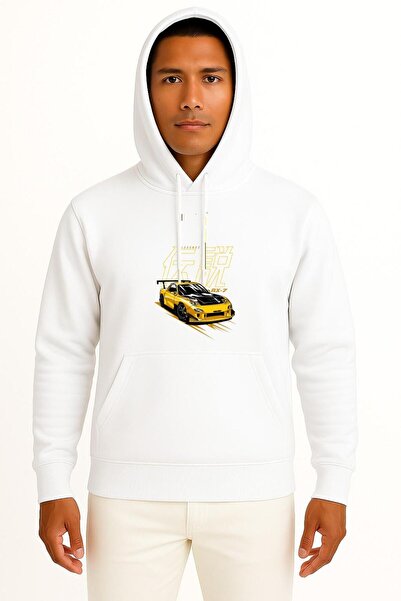 Bahriyeli Collection cu glugă Mazda Rx7 Legend Chest cu imprimeu Unisex Swea tricou