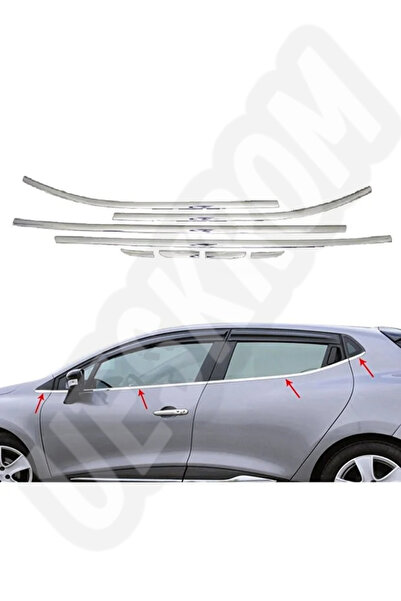 ueskrom Renault Clio 4 Hb Krom Cam Çıtası 2012-2019 Arası 8 Prç Paslanmaz Çelik