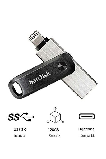SanDisk 128GB iXpand Flash Drive Go - USB 3.0 + Lightning + USB-C