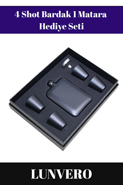 Lunvero Premium Çelik Kutulu Kahveyi Uzun Süre Soğuk Tutan 4 Shot Bardak 1 Ma...