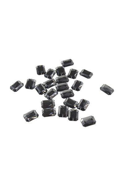 Serhat Aksesuar ve El İşçilik حجر ألماس أسود مستطيل الشكل ذو ثقبين (10 قطع)