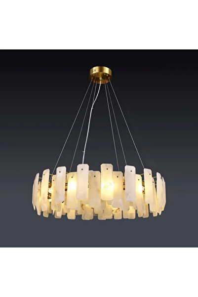 RONİSU AYDINLATMA Orbis Mermer Sarkıt Avize – Dairesel Tasarım, Yüksek Tavan ...