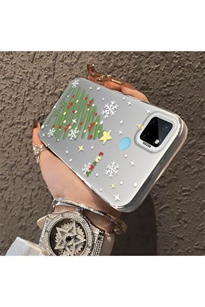 ucuc حافظة سيليكون مضادة للسقوط بنمط شجرة عيد الميلاد متوافقة مع Realme C21Y/...