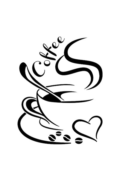 stickerino Decorative Sticker - SMAER - COFFEE - 30cm x 24cm - Black