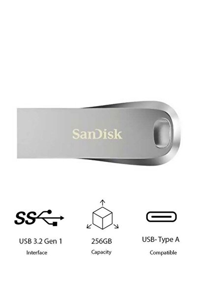 SanDisk 256GB Ultra Luxe Flash Drive, USB 3.2 Gen 1 Type-A, 400MB/s (SDCZ74-256G-G46)