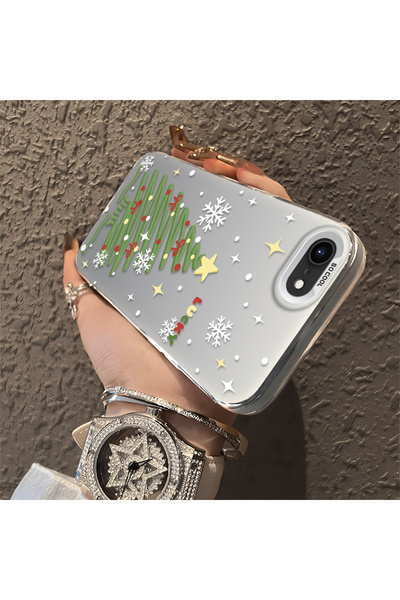 ucuc حافظة مضادة للسقوط من السيليكون بنمط شجرة عيد الميلاد متوافقة مع هاتف iP...