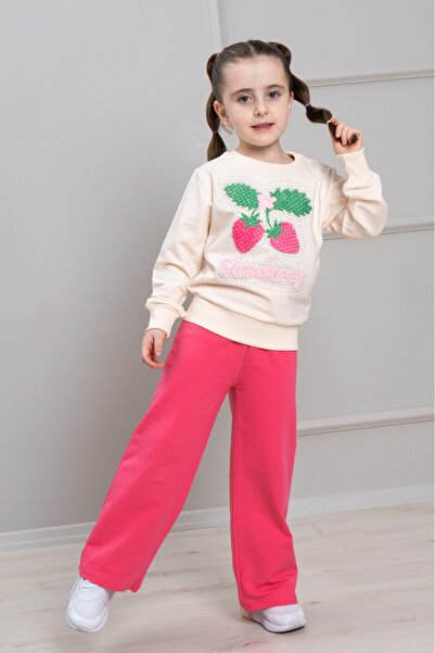 LİLLYPİCCA Set de 2 piese pentru fetiță, Swea tricou cu accesorii căpșuni și ...